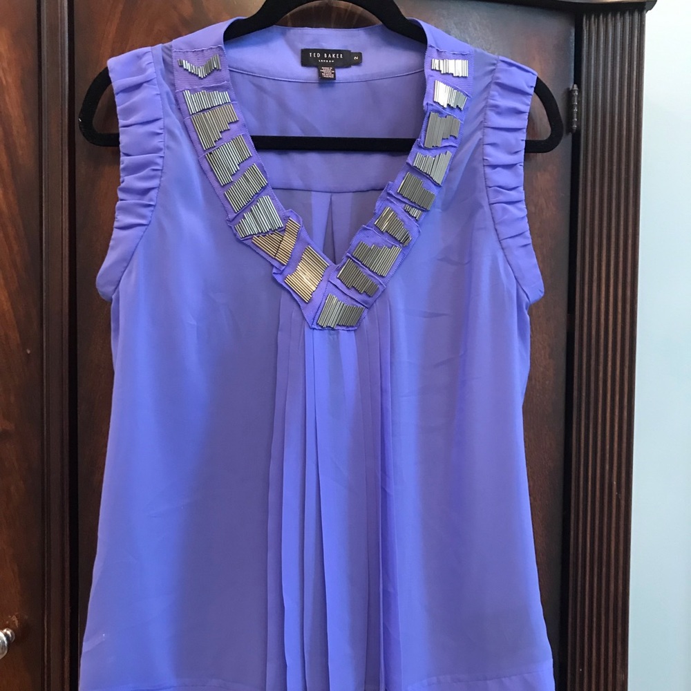 Ted Baker sheer lavender blouse